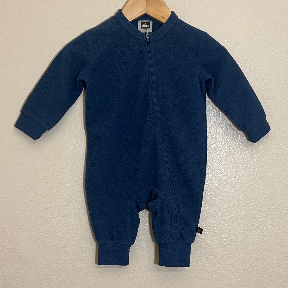 REI Blue Fleece One Piece Romper